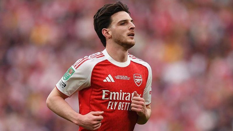 Declan Rice in action for Arsenal