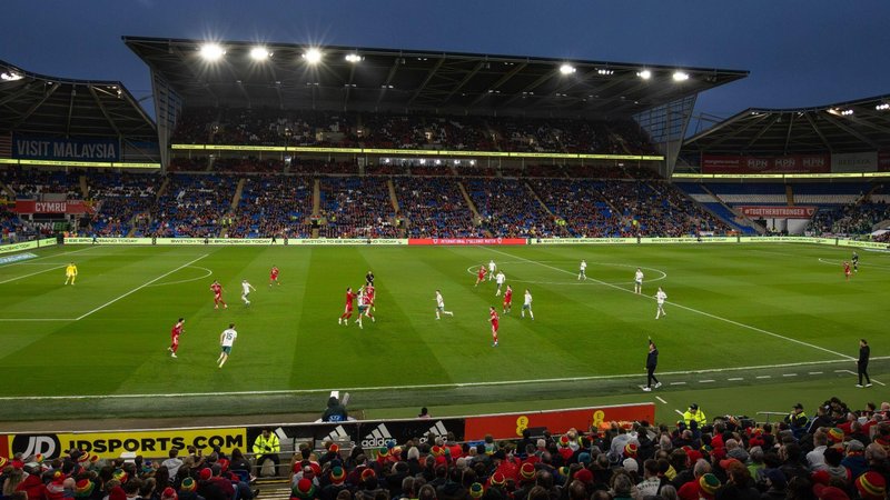 Wales playing Northern Ireland at Cardiff City Stadium