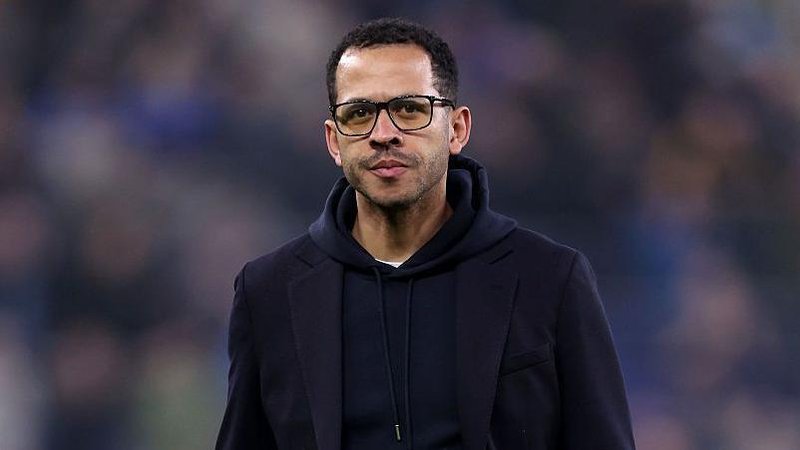 Liam Rosenior pictured on the sidelines as Chelsea manager