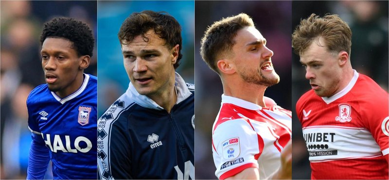 (Left to right) Ipswich forward Jaden Philogene, Millwall captain Jake Cooper, Southampton defender Taylor Harwood-Bellis and Middlesbrough forward Tommy Conway 
