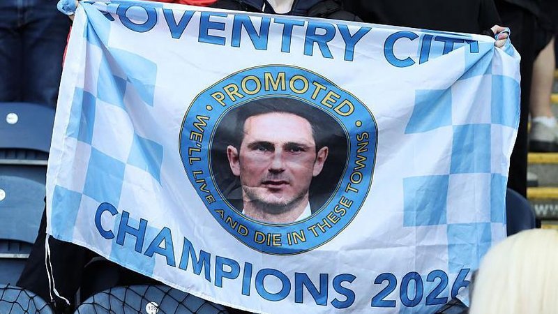 A Coventry flag featuring Frank Lampard's face