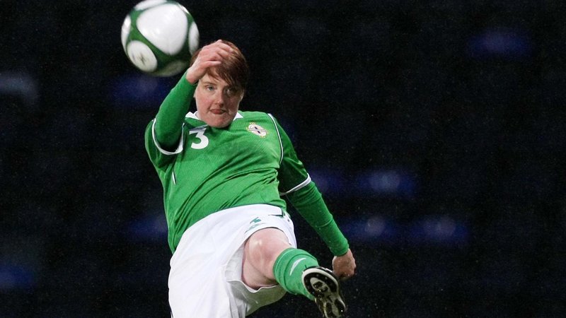 Kelly Bailie playing for Northern Ireland