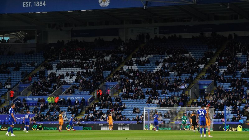 A general view of empty seats at the King Power Stadium as Leicester face Hull City in the EFL Championship