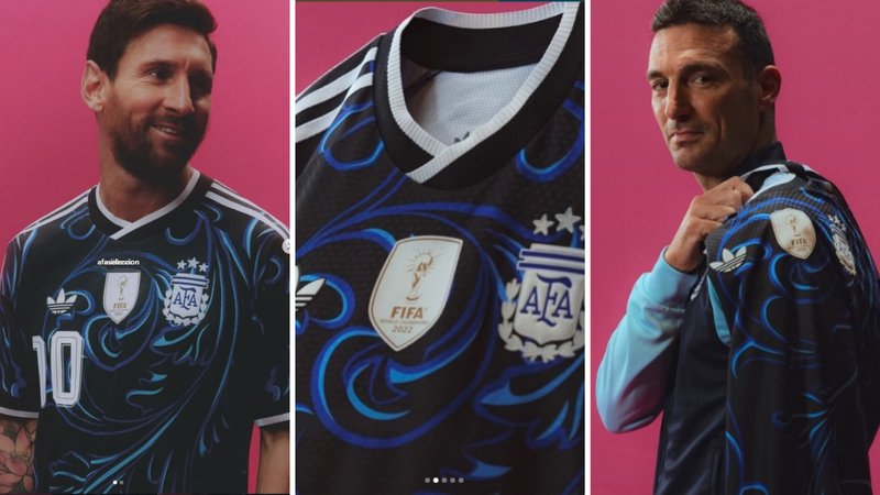 Lionel Messi and Lionel Scaloni wear Argentina away shirt 2026.