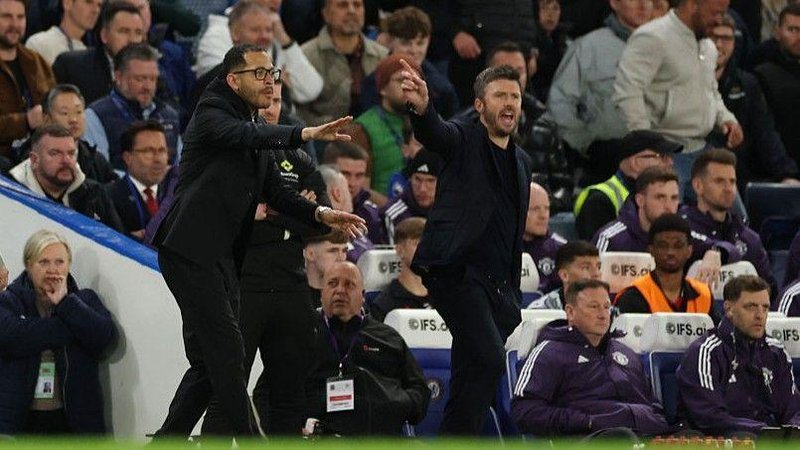 Liam Rosenior (left) and Michael Carrick at Stamford Bridge