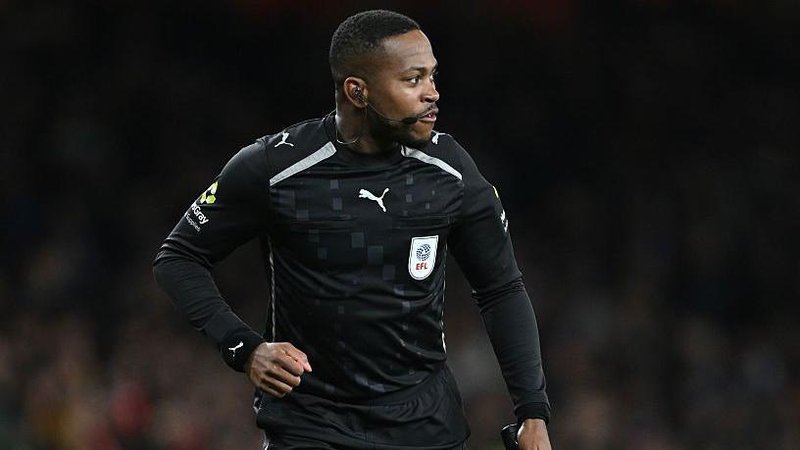 Assistant referee Akil Howson during the EFL Cup tie between Arsenal and Brighton & Hove Albion at Emirates Stadium in October 2025