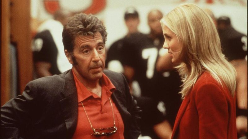 Al Pacino plays Tony D'Amato, head coach of the Miami Sharks, in 1999 film Any Given Sunday. D'Amato is known for his traditional methods and clashes with team owner and general manager Christina Pagniacci, played by Cameron Diaz