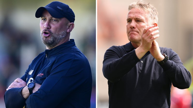 New Chester boss Phil Parkinson (left) and Wrexham boss Phil Parkinson (right)