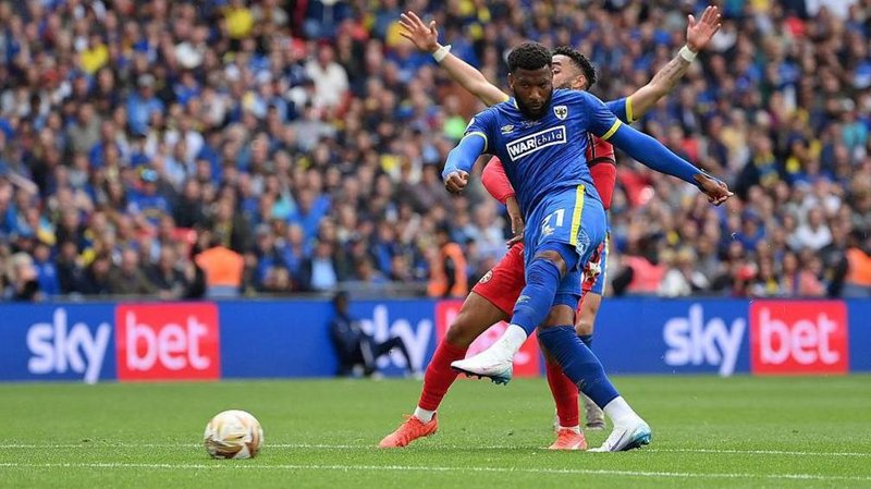 Miles Hypolyte scores for AFC Wimbledon at Wembley Stadium