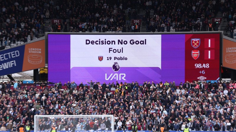Big screen showing no goal