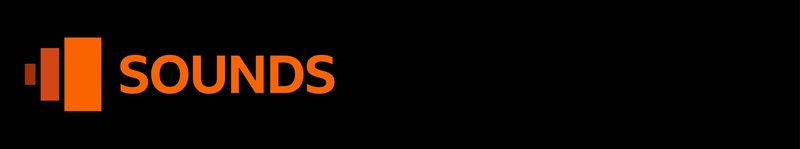 The orange BBC Sounds logo against a black background