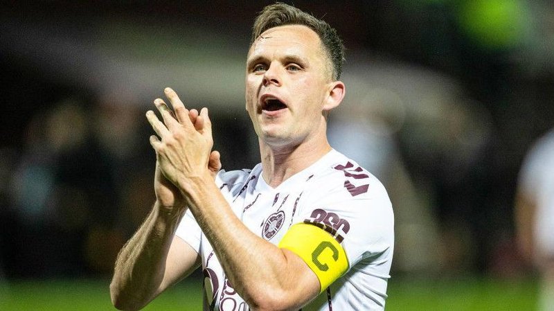 Hearts' Lawrence Shankland at full-time during the Premiership match between Motherwell and Heart of Midlothian in May 2026