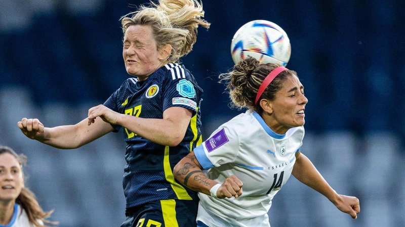Erin Cuthbert contesting for a ball