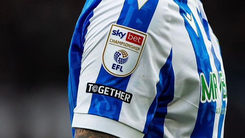 The EFL logo during on a Sheffield Wednesday shirt the Championship match against Derby County
