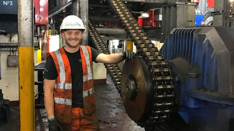 Jay Lovell works as a escalator engineer alongside his semi-professional football career