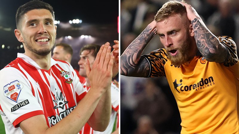 Southampton's Ross Stewart and Hull City's Oli McBurnie