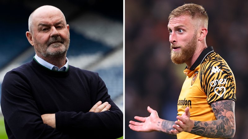 Scotland head coach Steve Clarke and Hull City striker Oli McBurnie