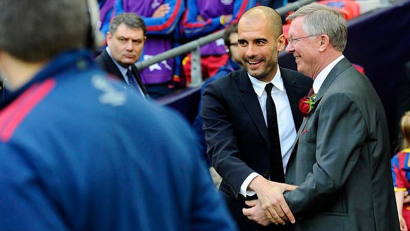 Pep Guardiola and Alex Ferguson