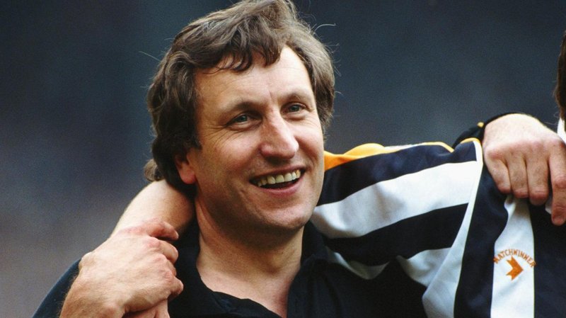 Neil Warnock celebrates a Notts County play-off win