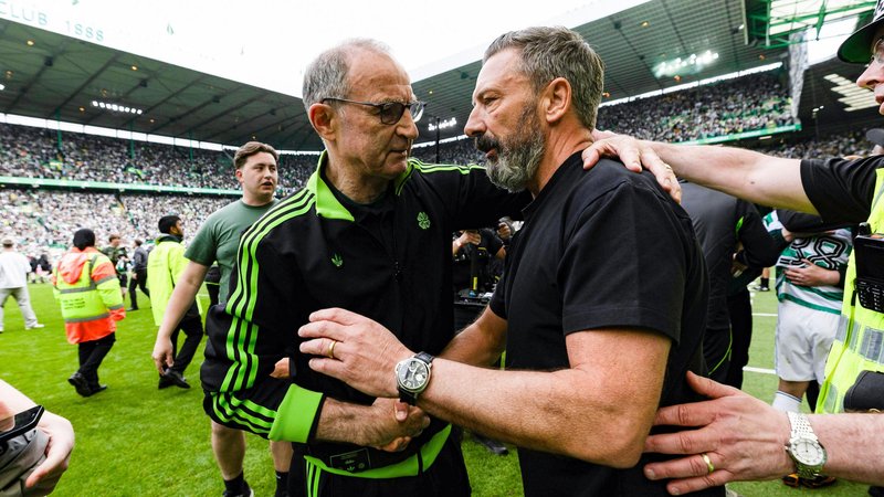 Martin O'Neill and Derek McInnes shake hands