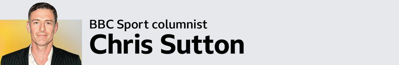 A picture of Chris Sutton with wording next to it that says BBC Sport columnist Chris Sutton