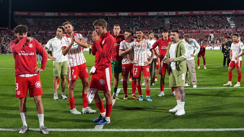 Girona players after getting relegated from La Liga